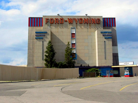 Ford-Wyoming Drive In Dearborn - Main Screen Tower - Photo From Water Winter Wonderland (newer photo)